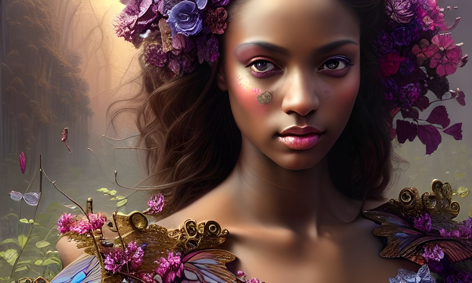 Radiant Beauty Surrounded by Fairy Dust