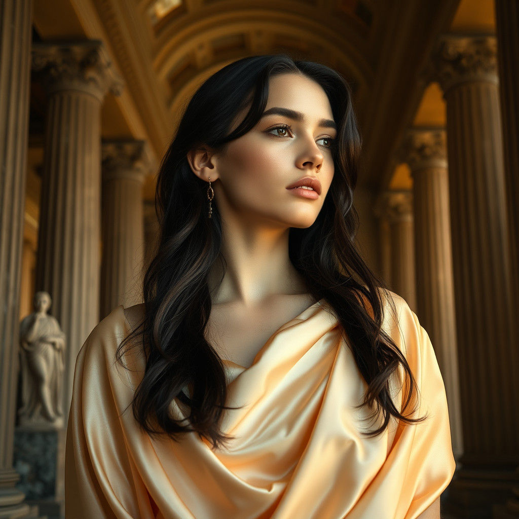 Greek Princess in Silk Robes, Botticelli-Inspired
