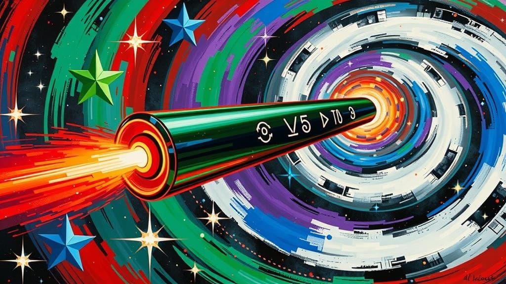 Futurist Starship in Cosmic Vortex, Klimt & Mead Inspired