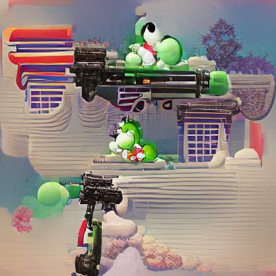 Yoshi with a Machine Gun