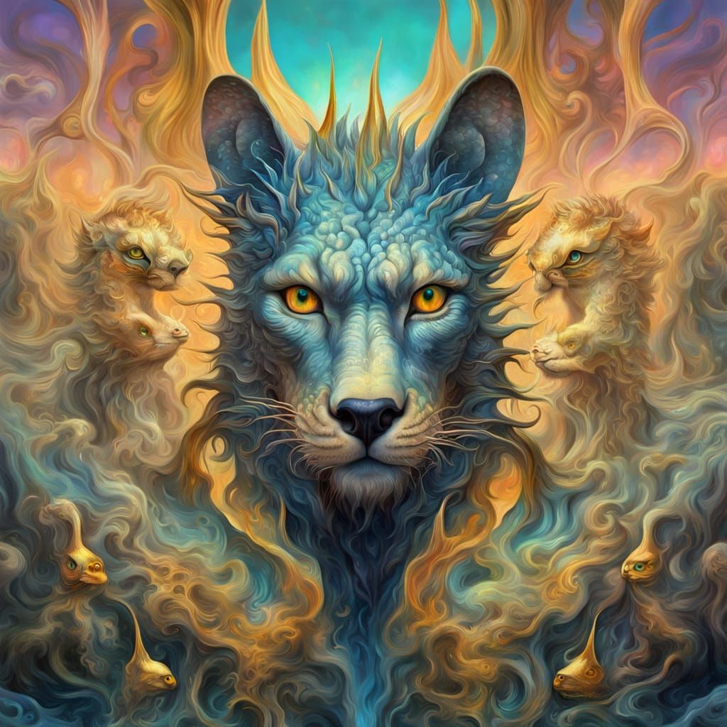 Surreal Animal Hybrid in Dreamlike Oil Painting
