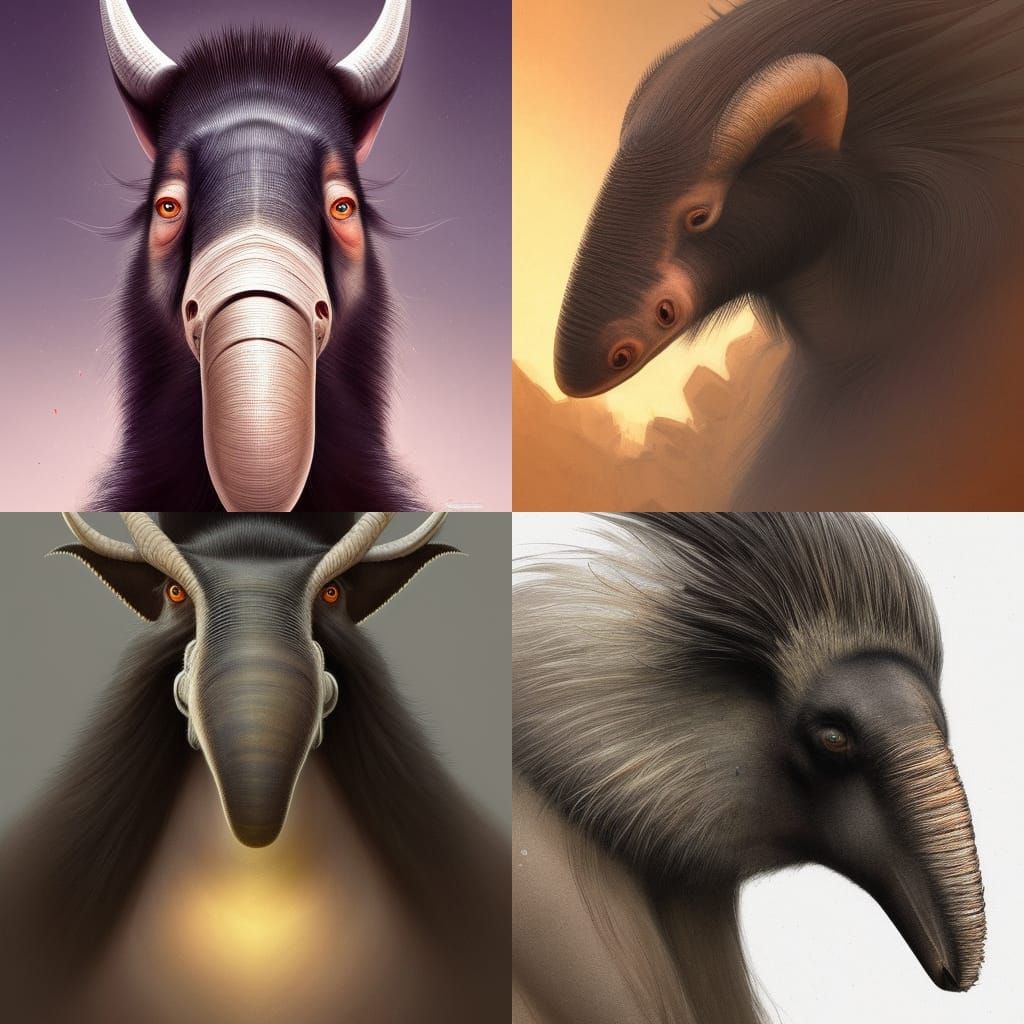 Medieval Giant Anteater Portrait in Digital Art Style
