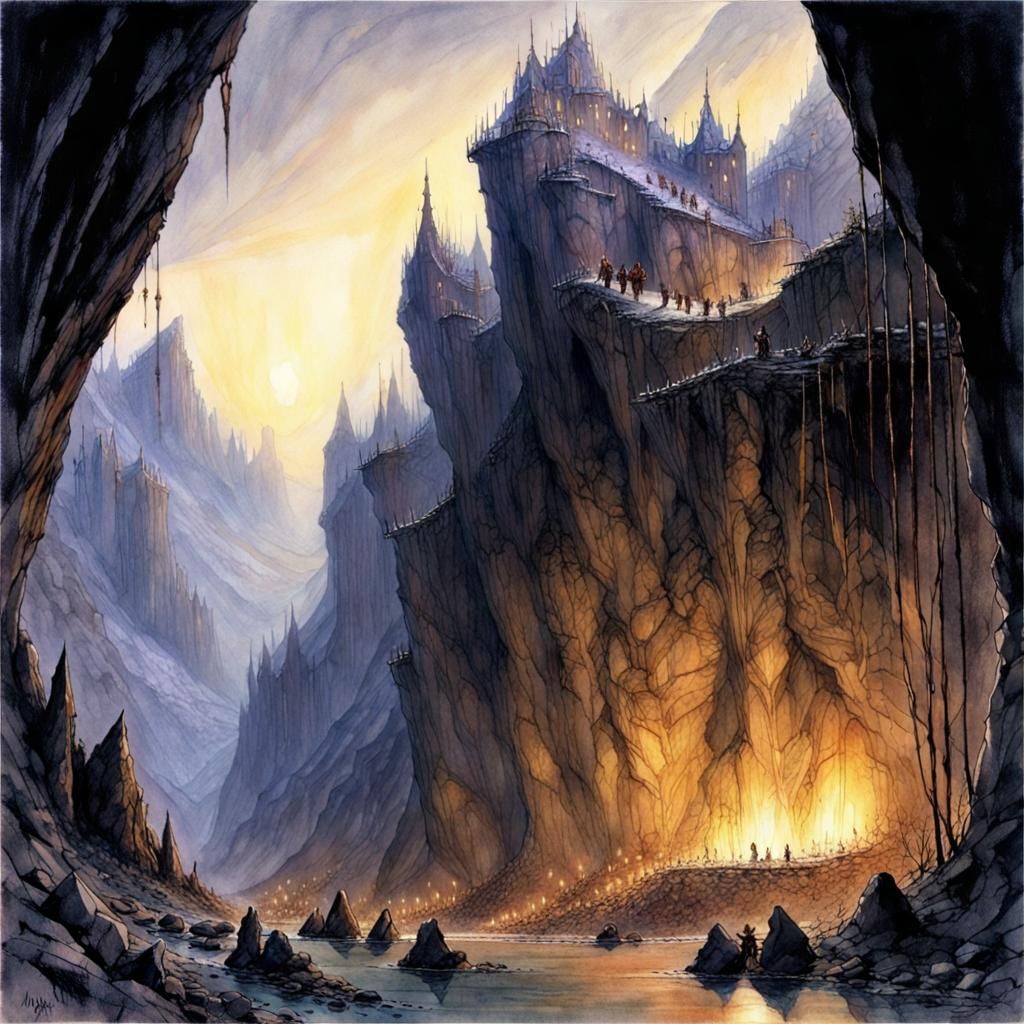 Elven Mine at Dusk: Iron Delvings of Anghabar