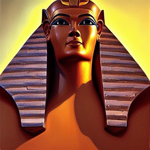 Egyptian God Toth as Oil Painting