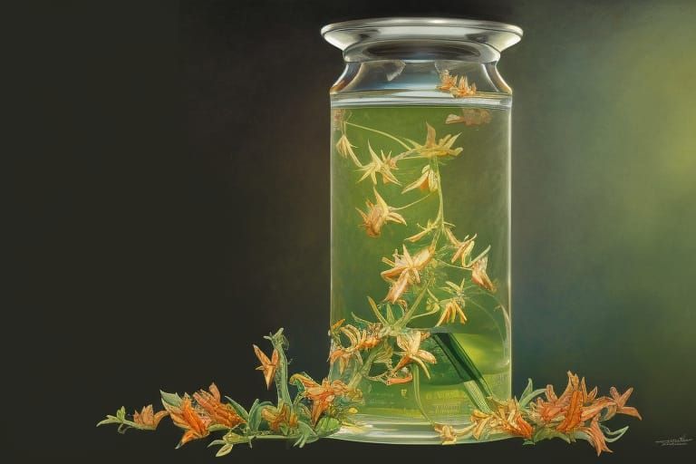 Botanical DNA Honeysuckle Cross-Section Art