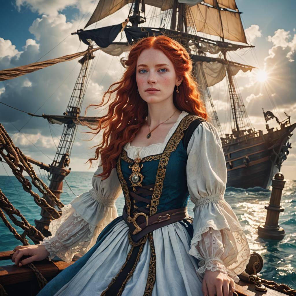 Teen Queen on Pirate Ship with Divine Sunshine