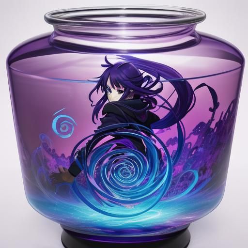 An amber spiral potion bottle