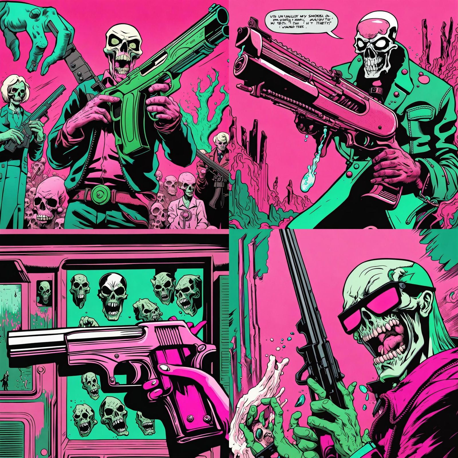 Cartoon Computer God with Shotgun in Uncanny Style