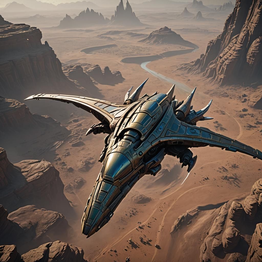 Sci-Fi Goth Alien Gliding: 3D Cinematic