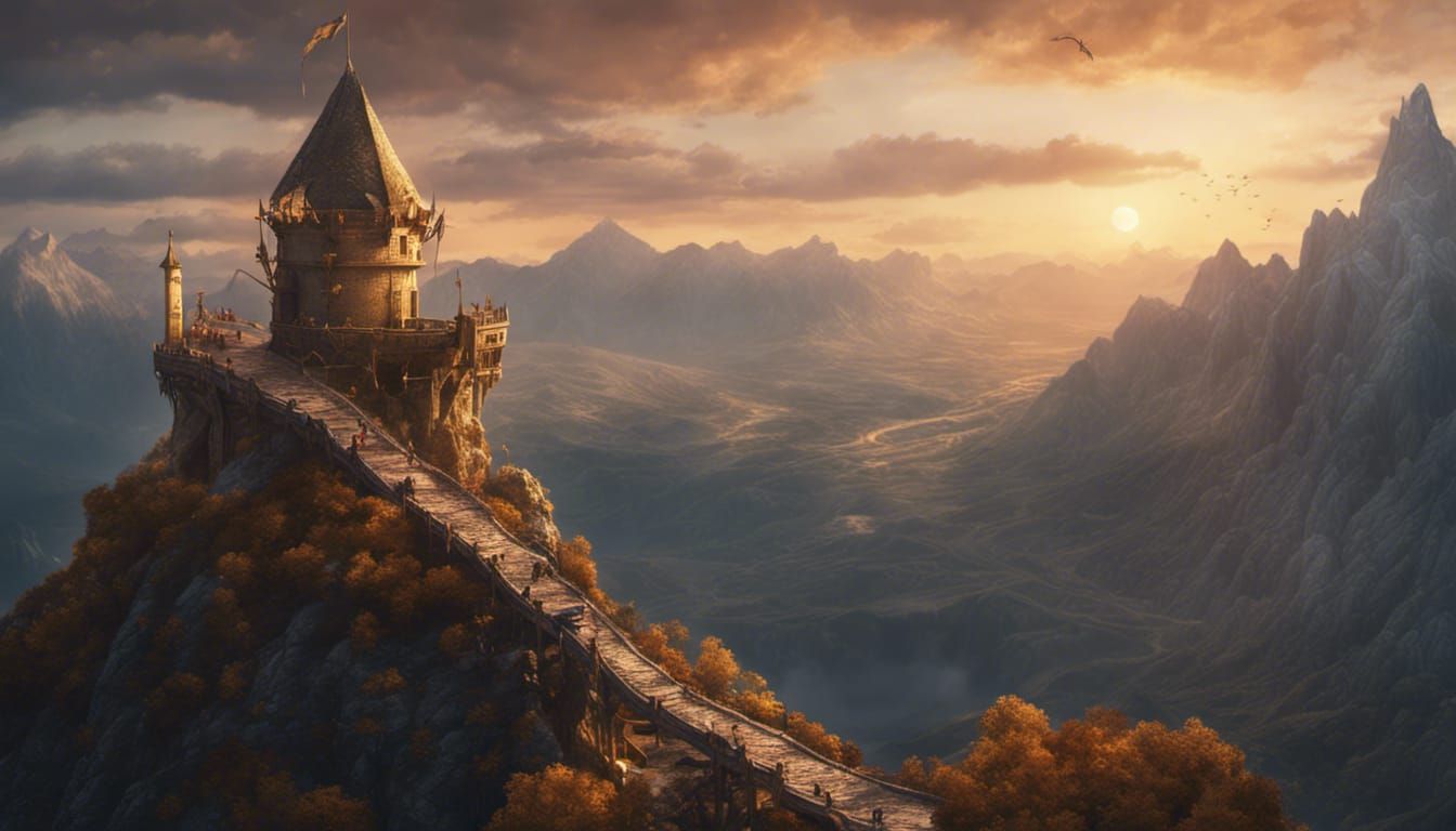 Fantasy Wizard Tower at Golden Hour