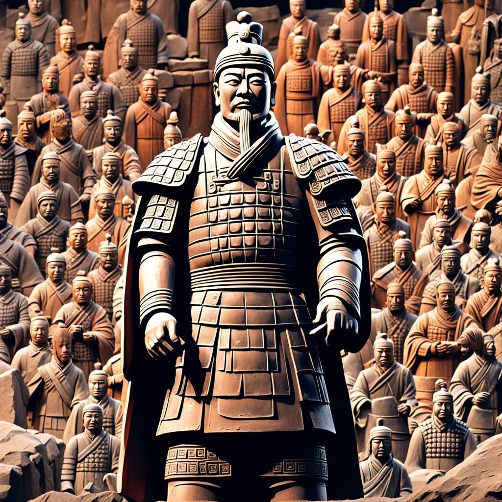 Terracotta Warrior: Wisdom and Courage in Matte Painting