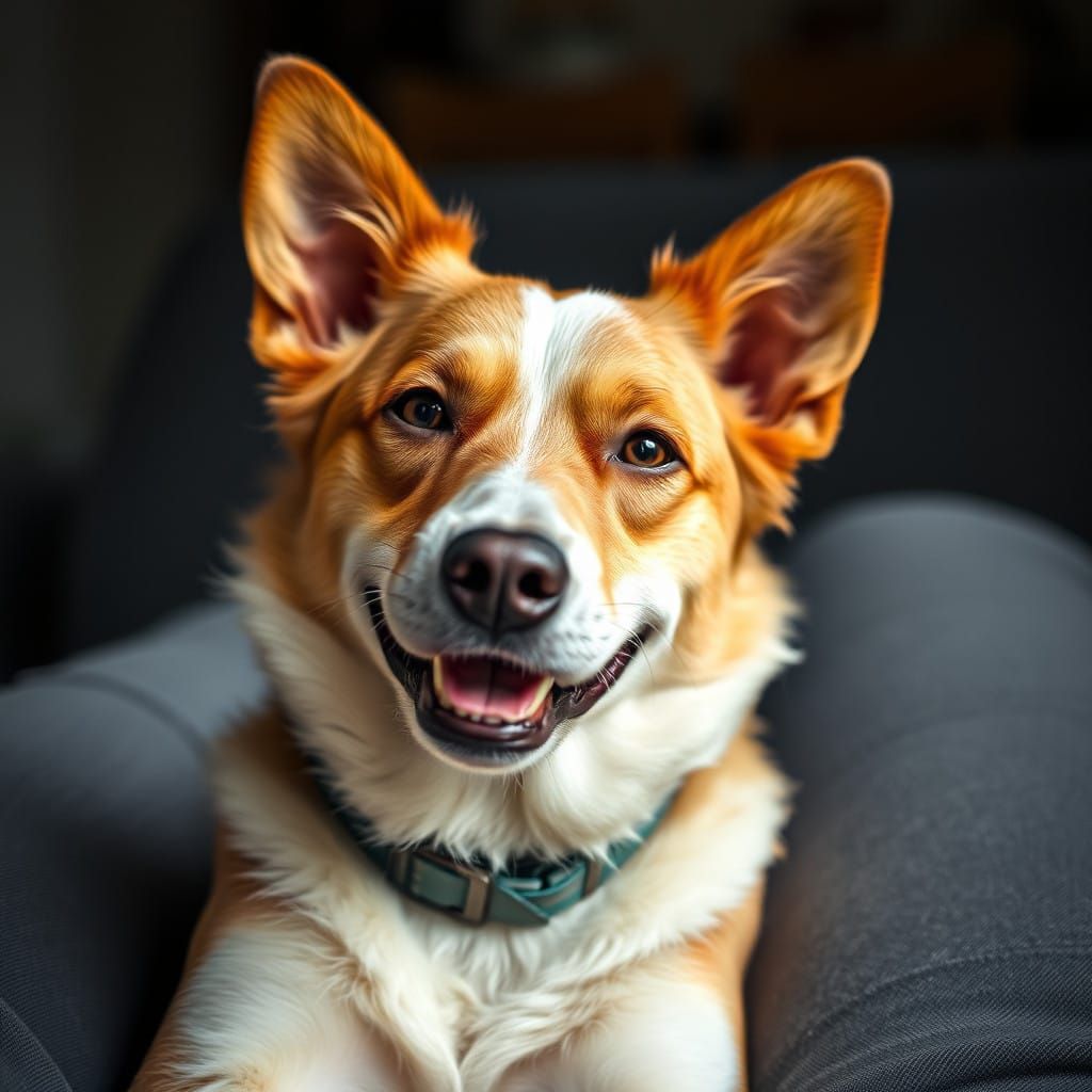 Dog Shares Joyful Lap Snuggle in Hyperrealistic Detail