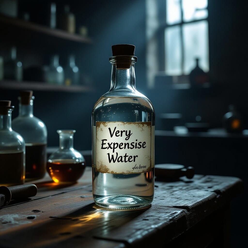Expensive Water in a Dystopian Alchemist's Workshop
