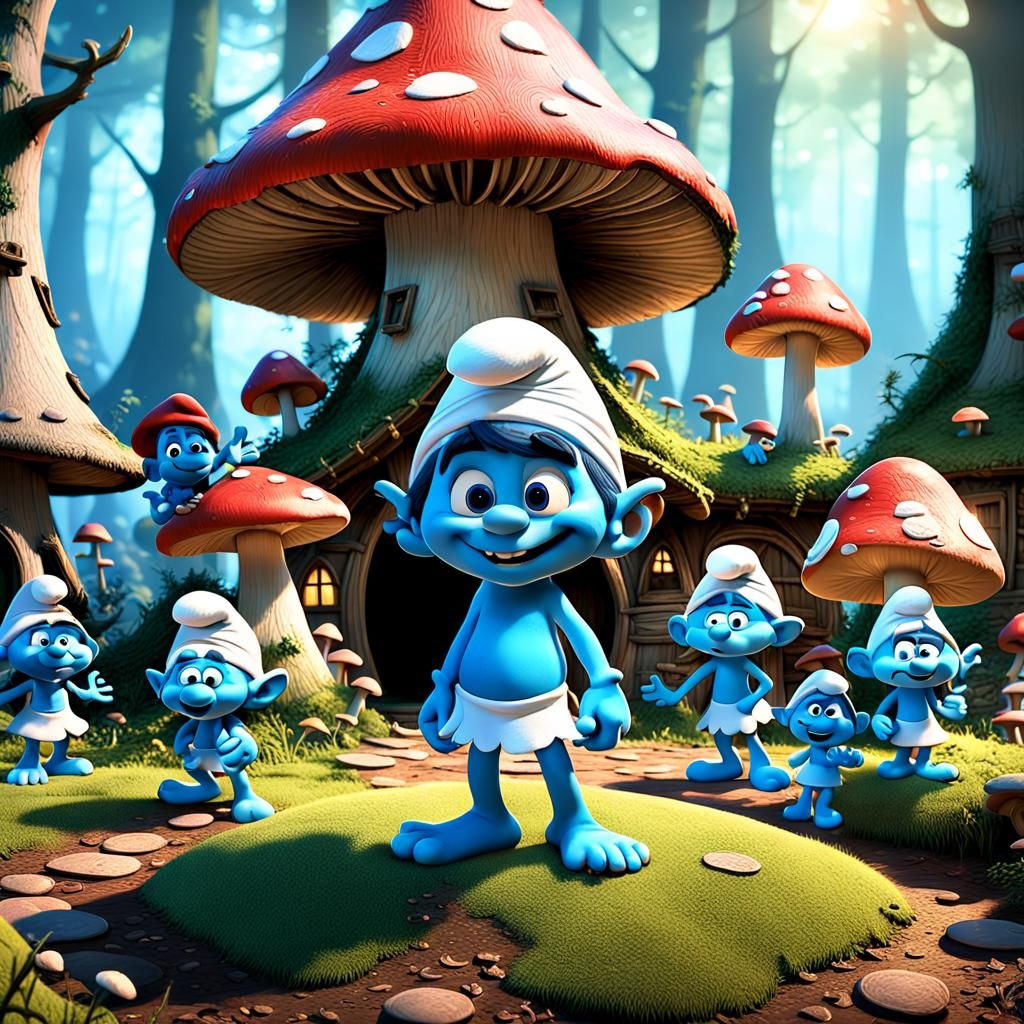 Smurfs Village: A 3D Digital Art Concept