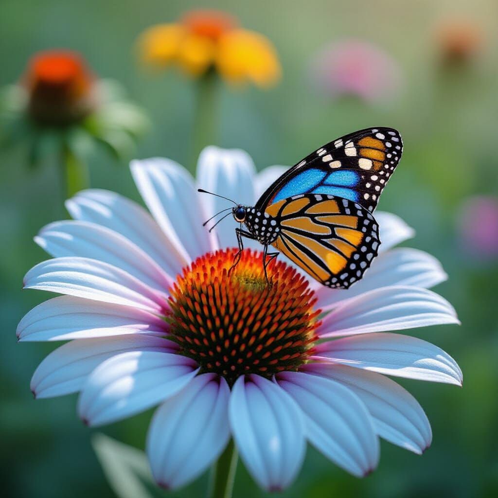 Swallowtail Butterfly on a Giant Blue Flower