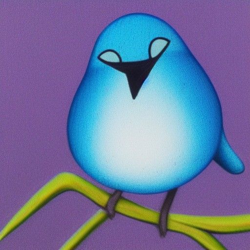 Vibrant Blue Bird of Happiness