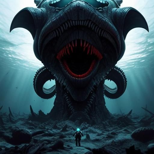 Eerie Deep Sea Monster in Mariana Trench