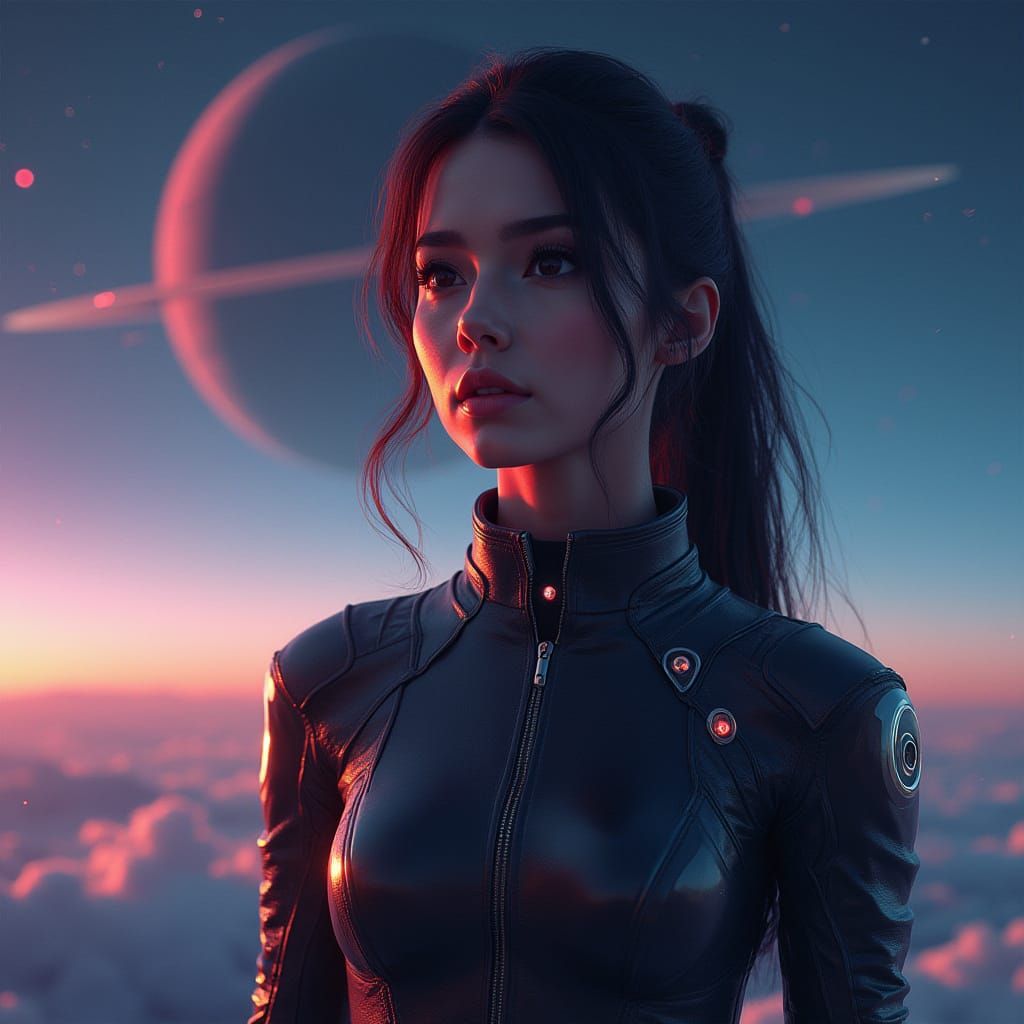 Cyberpunk Space Cadet in Triadic Hues