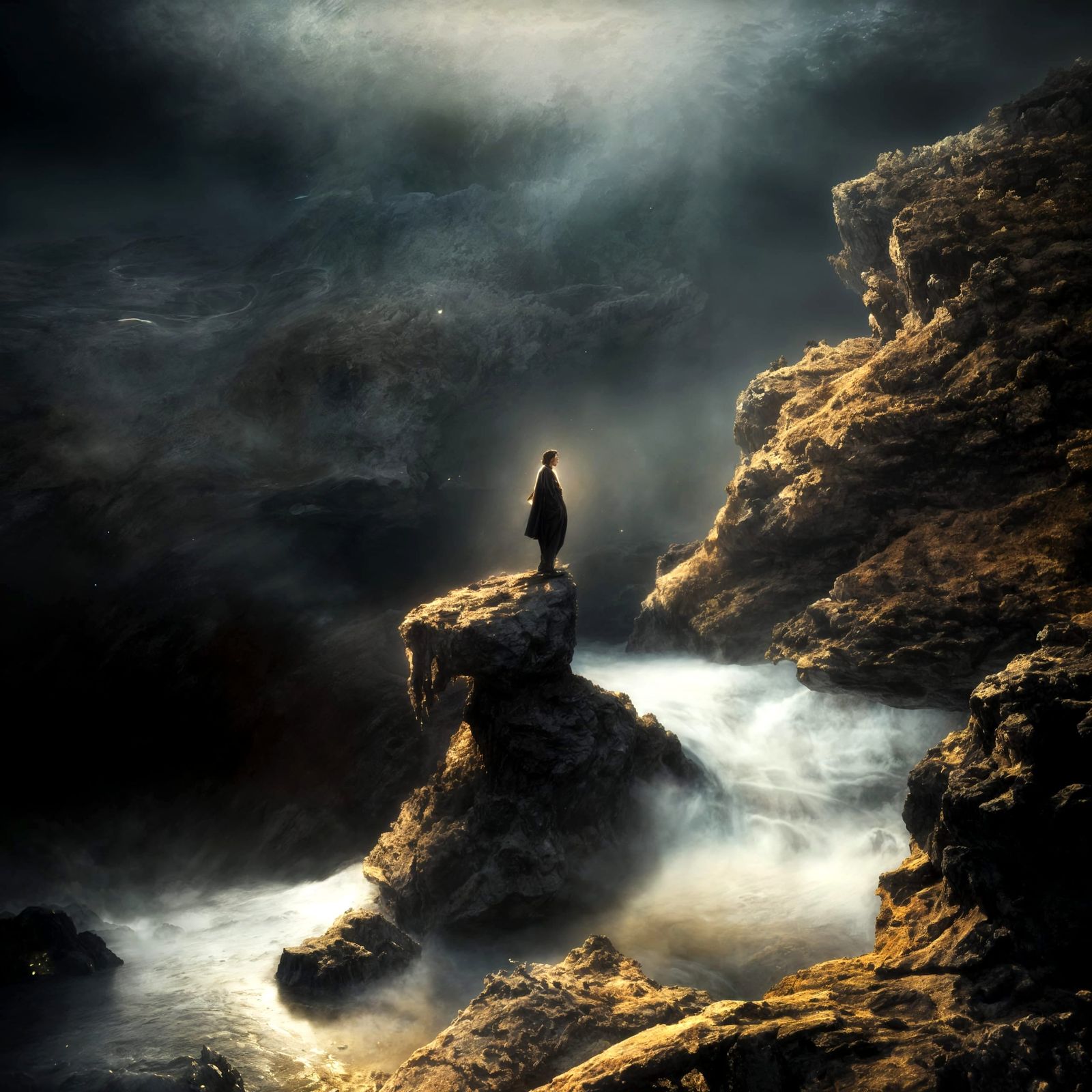 Golden Abstract Blending Cycles in Detailed Matte Painting