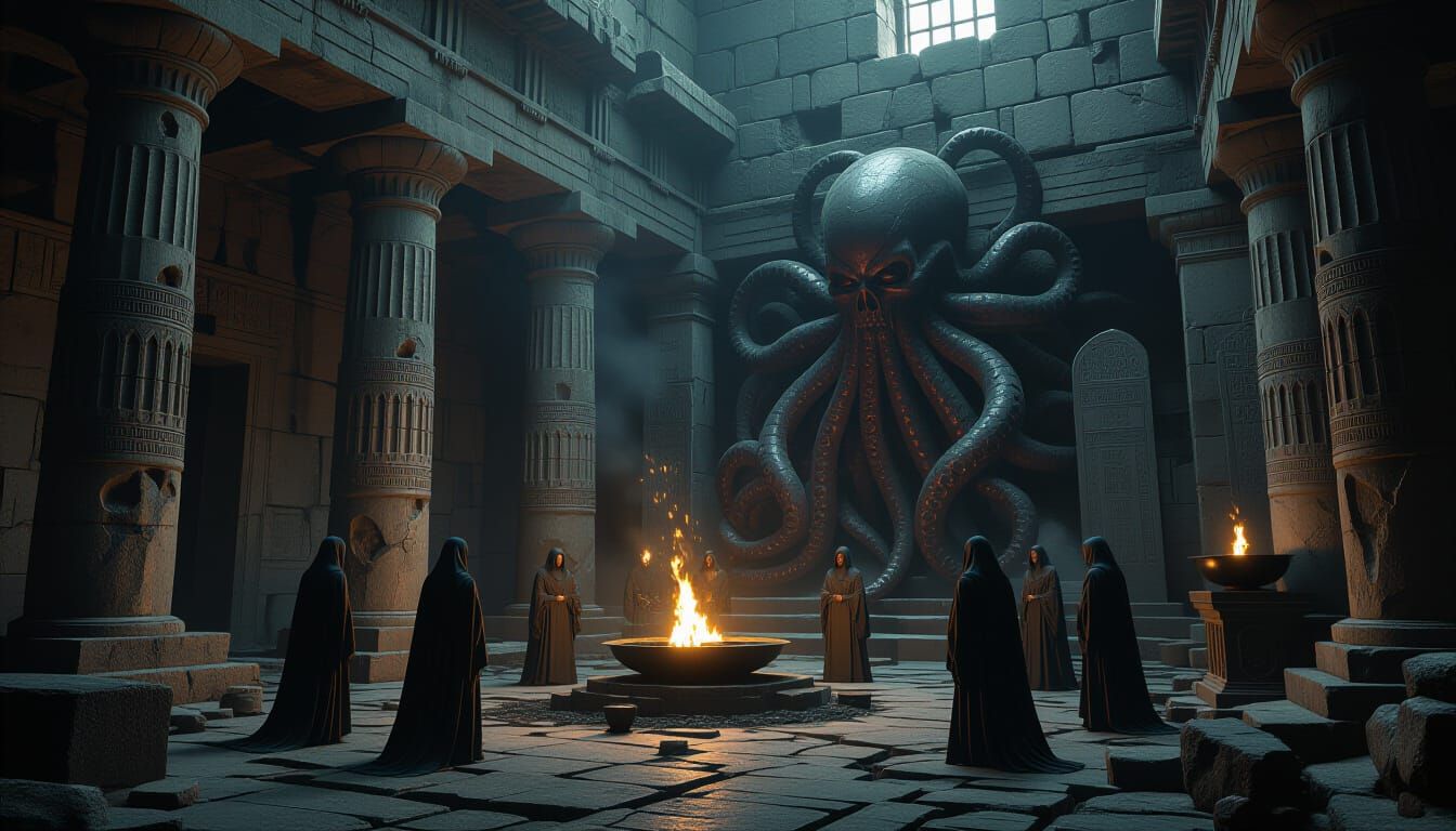 Lovecraftian Horror Summoned in Ancient Greek Temple