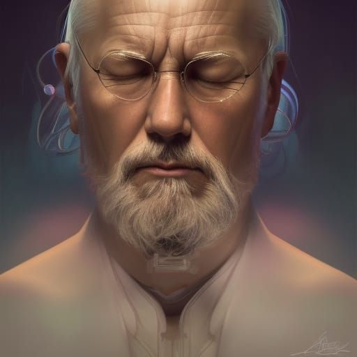 Carl Jung Meditating: Hyperdetailed Portrait
