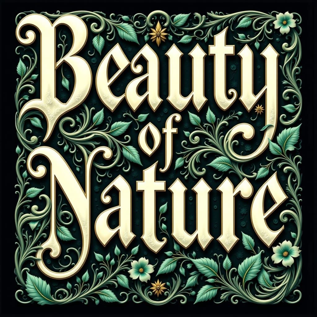 Gothic "Beauty of Nature" Poster with Ethereal Camouflage