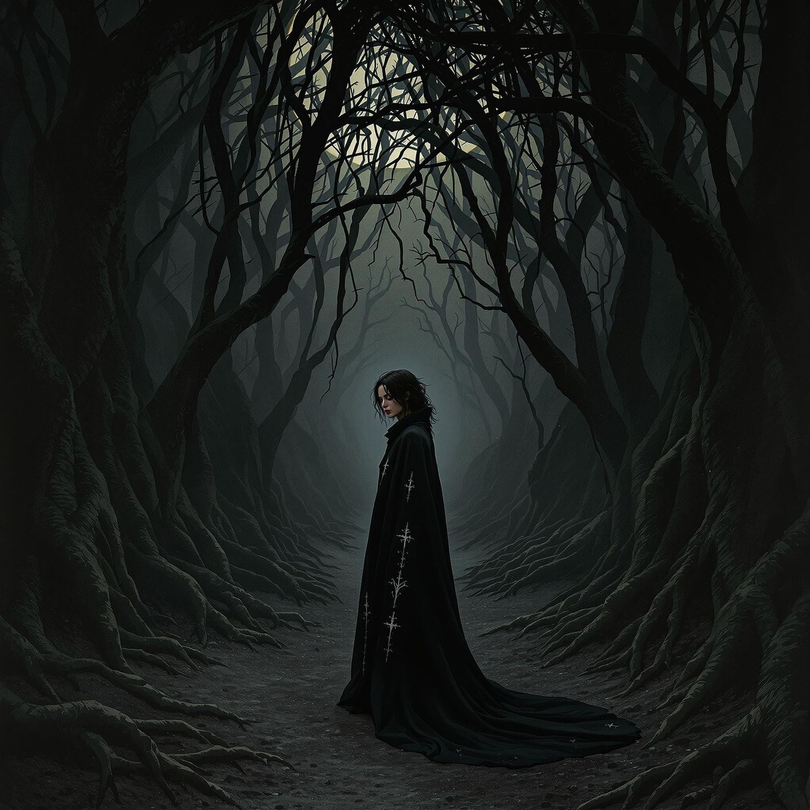 Mystical Drummer Lost in Twilight Forest