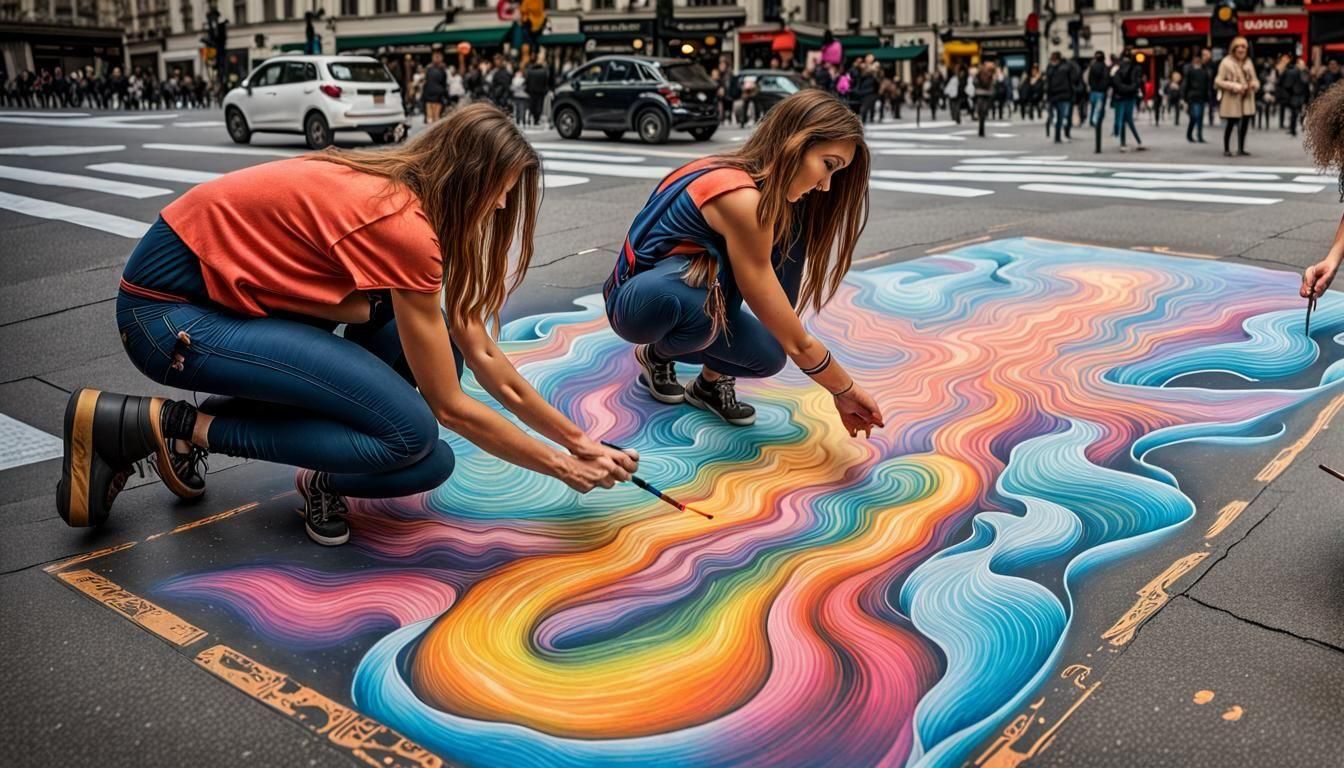 Street Artists Enthrall with Vibrant 3D Trompe l'Oeil on Sid...