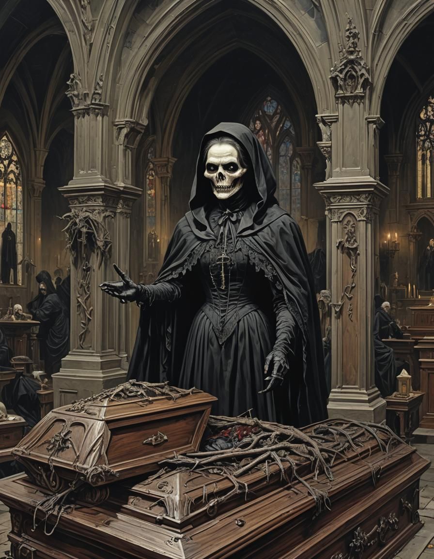 Victorian Vampire Funeral in Gothic Horror Style