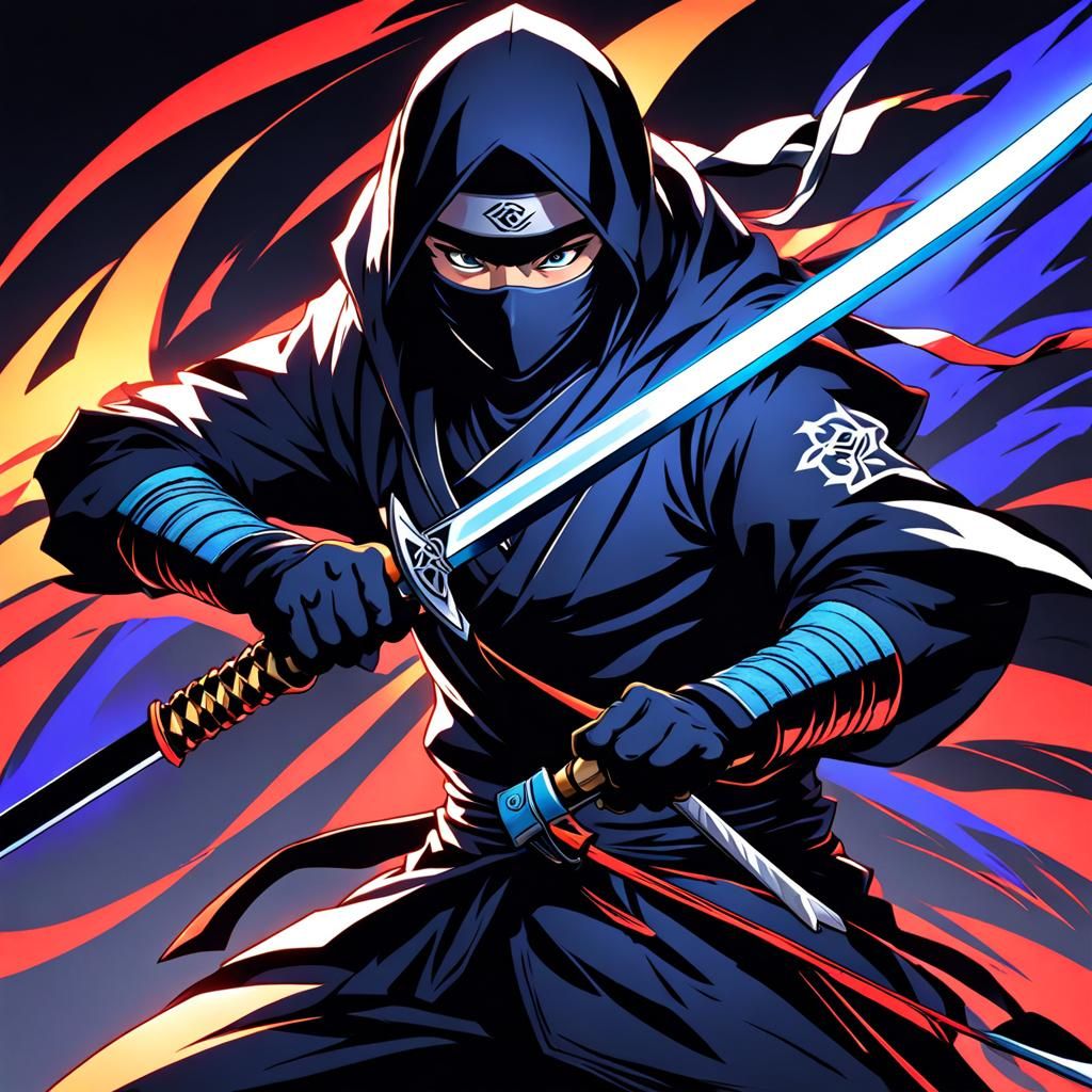 Anime Ninja with Flashing Sword