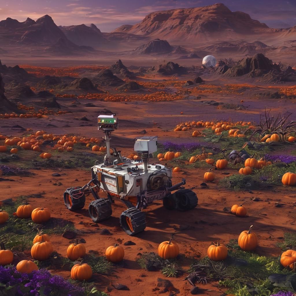 Mars Rover Halloween on Martian Surface