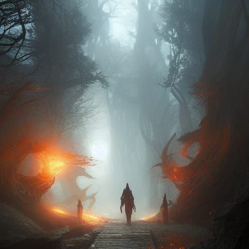 Dark Fantasy Nature Trail to Hell