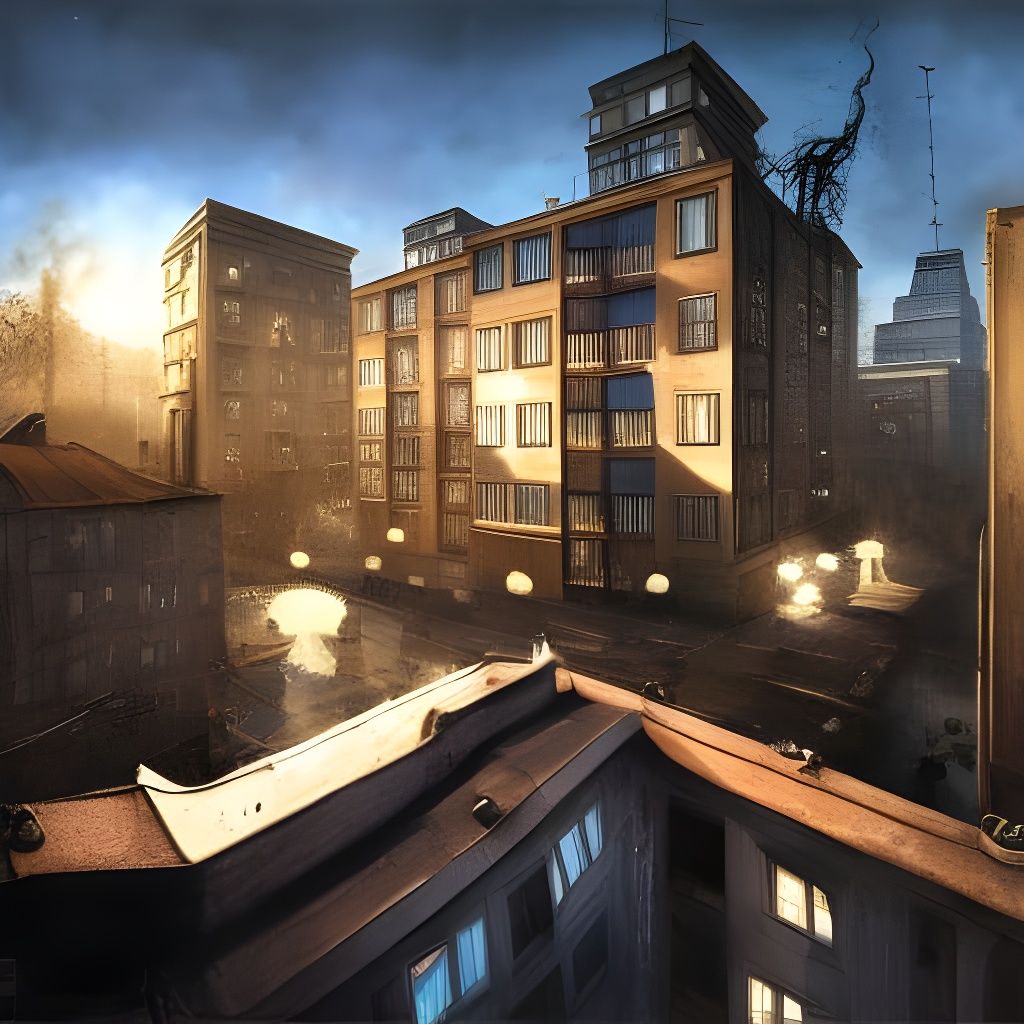 Sci-Fi Stockholm Apartment Interior with Volumetric Lighting