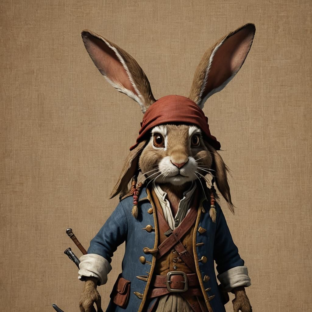 Renaissance Rabbit Captain in Tapestry Style