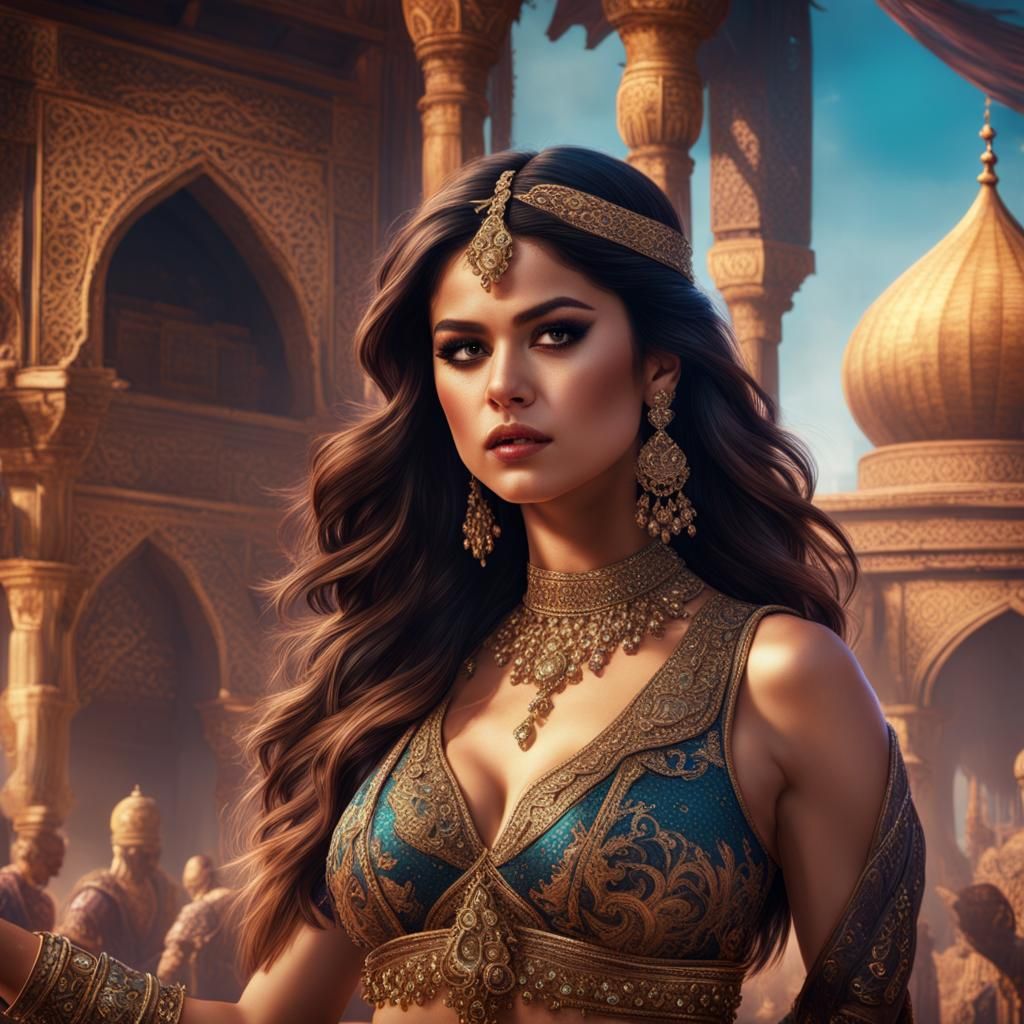 Selena Gomez as Bellydancer in Fantasy Art Style