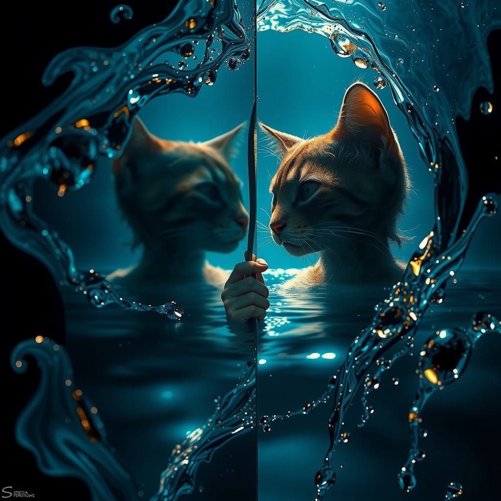 Surreal Portrait in Dark Cyberpunk Aesthetic