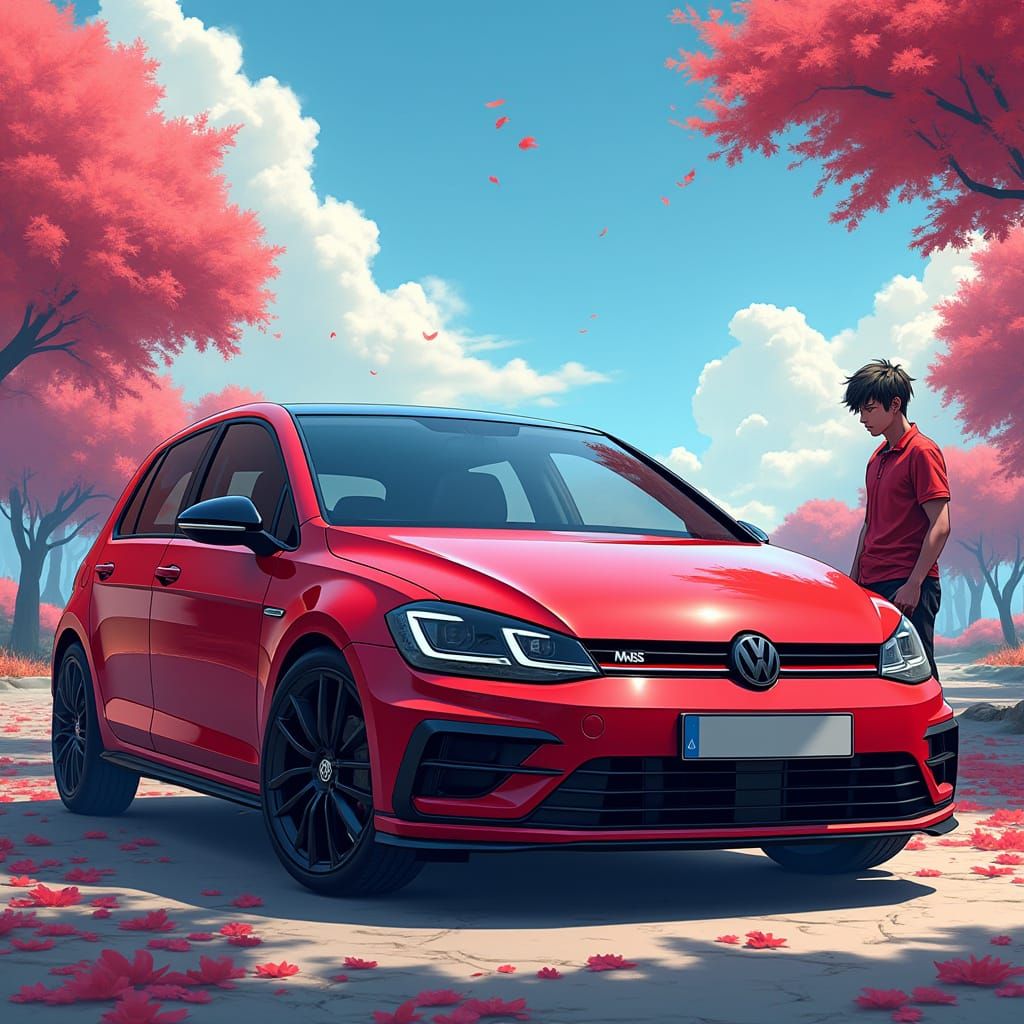 Red Golf and Metin 2 Character in Anime Style