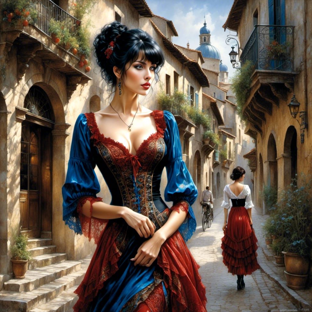 Beautiful Spanish Woman Portrait by Luis Royo
