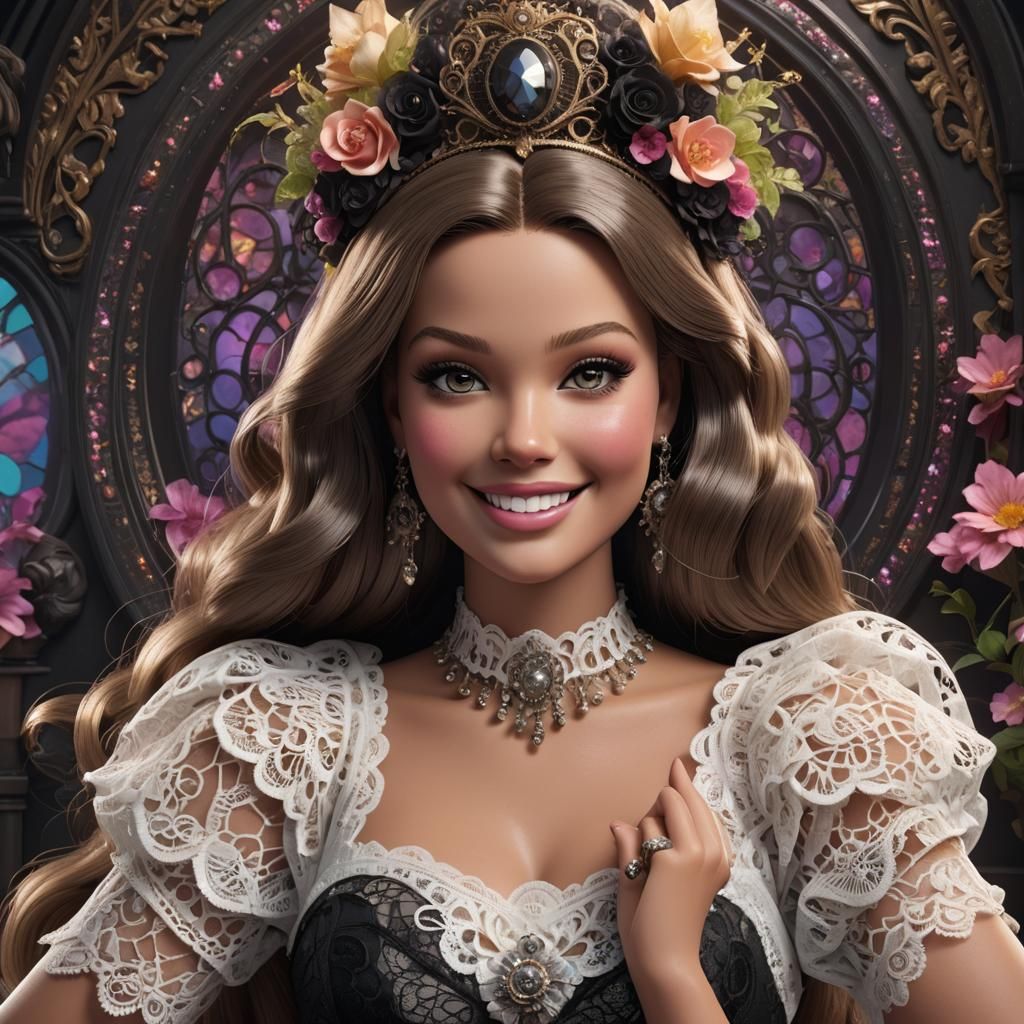 Gothic Plus Size Model Portrait in Hyperrealism