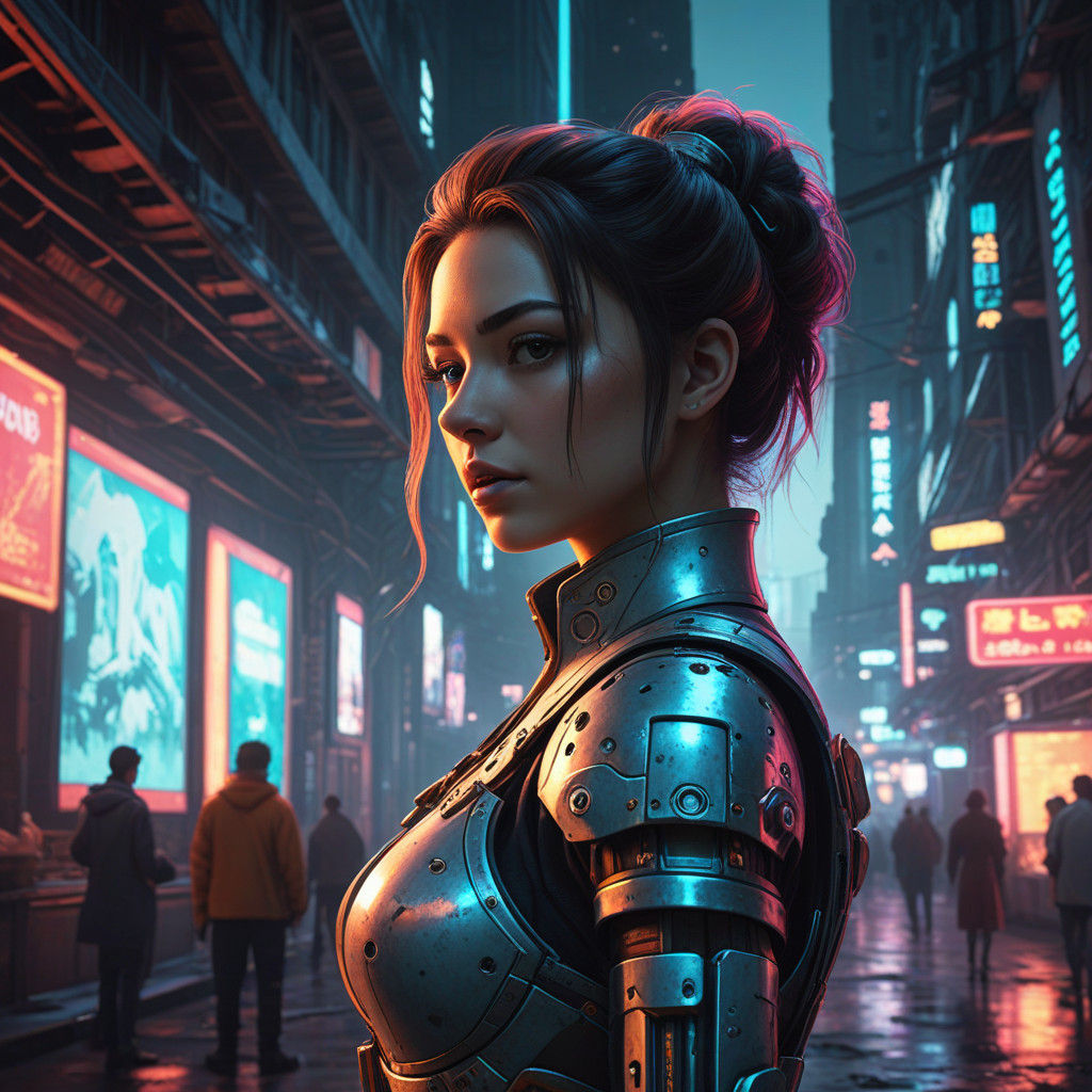Sorana in Futuristic Cityscape Masterpiece