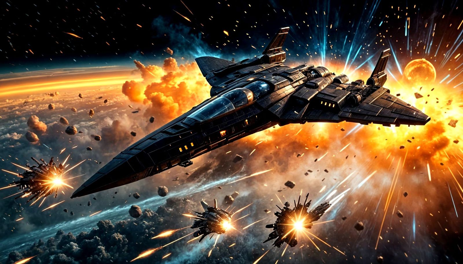 Spaceship Exits Lightspeed Under Attack