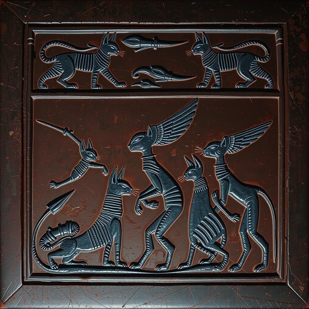 Ancient Martian Stone Pedestal with Hieroglyphics