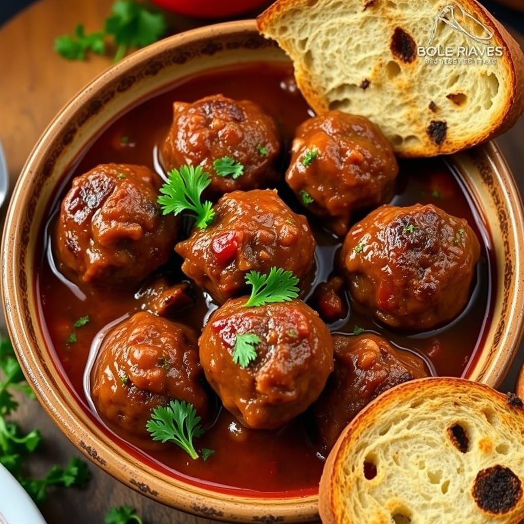 Savory Meatballs in Asado Sauce, Latin American Art