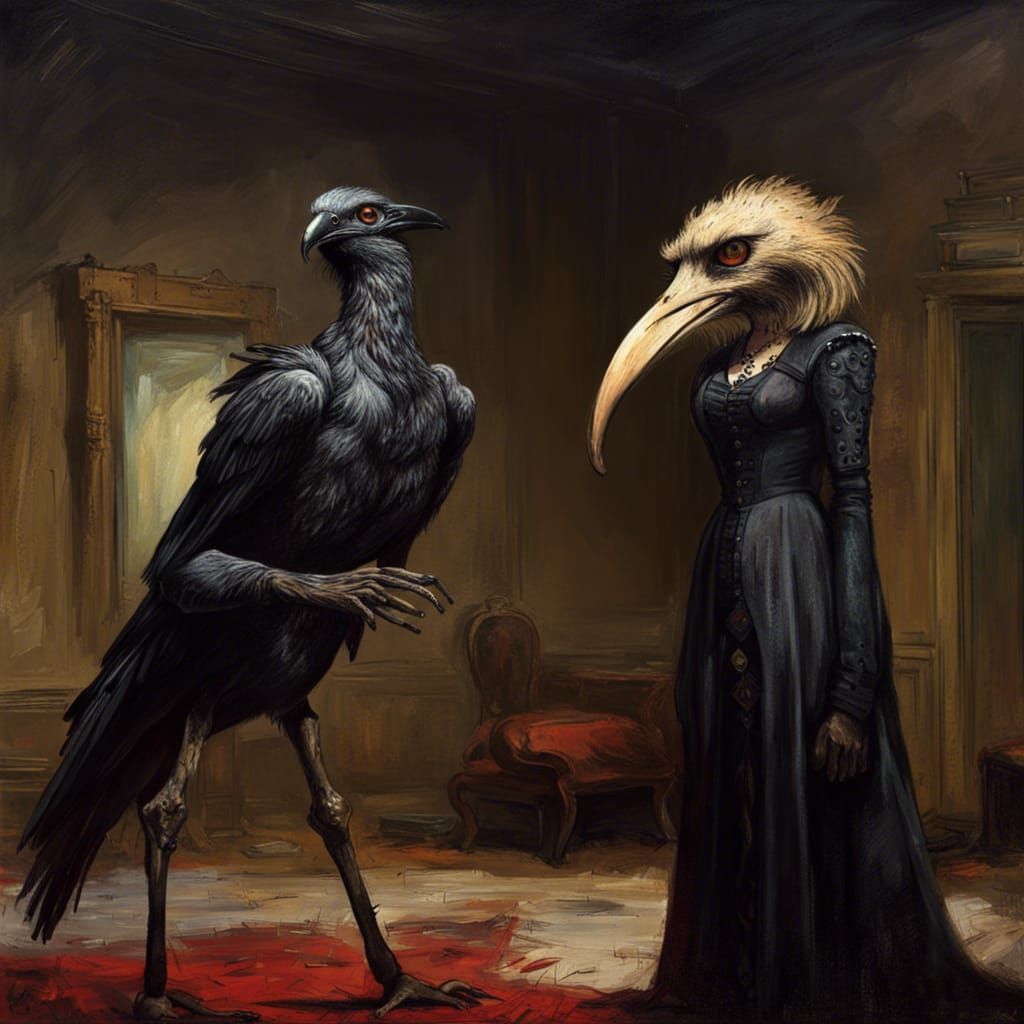 Gothic Horror Composite as Impressionist Matte Painting