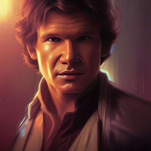 Han Solo Portrait in Digital Art Style