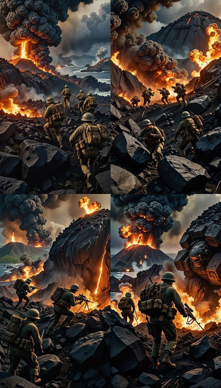 Marines Ascend Suribachi in Explosive 3D Animation