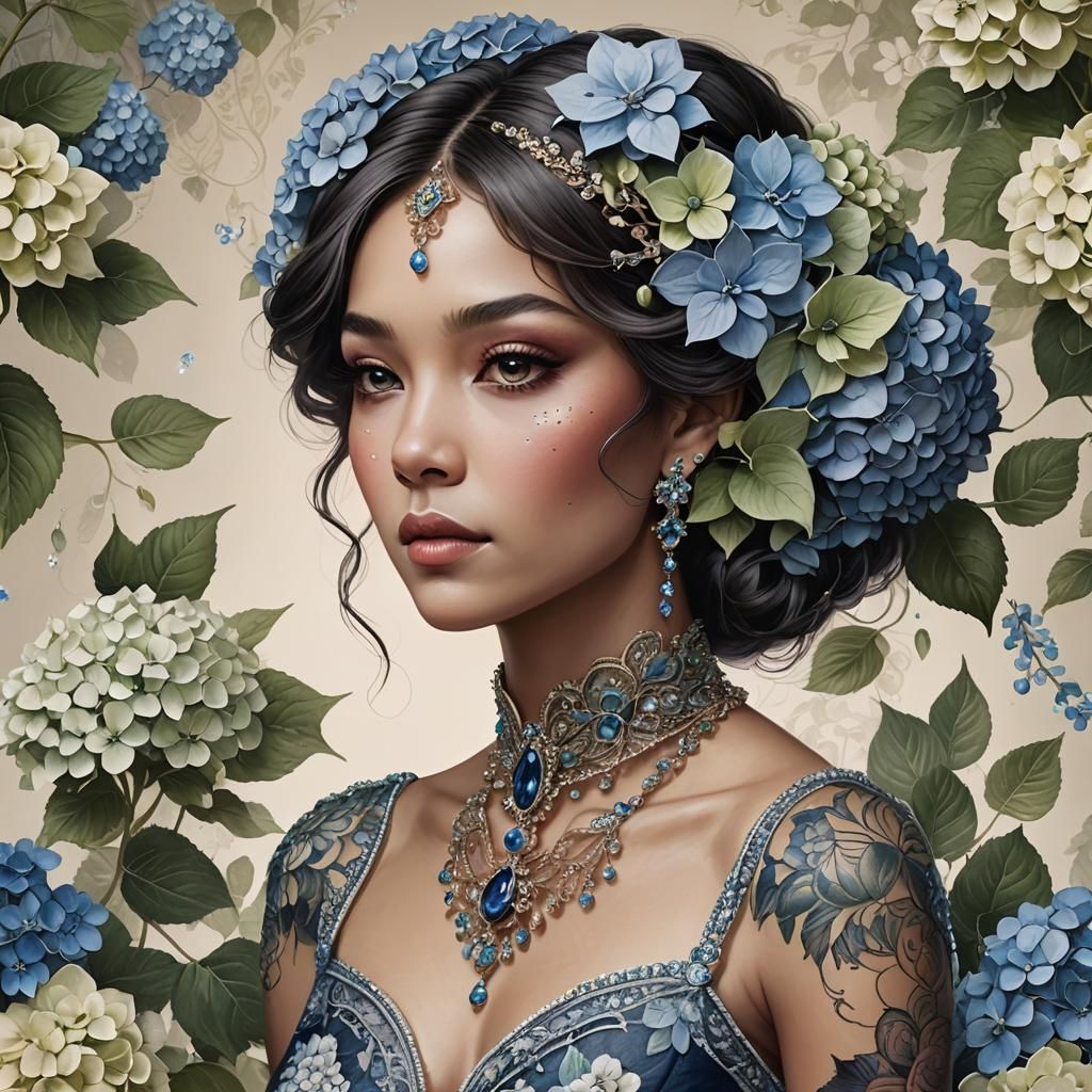 Hydrangea flower girl .