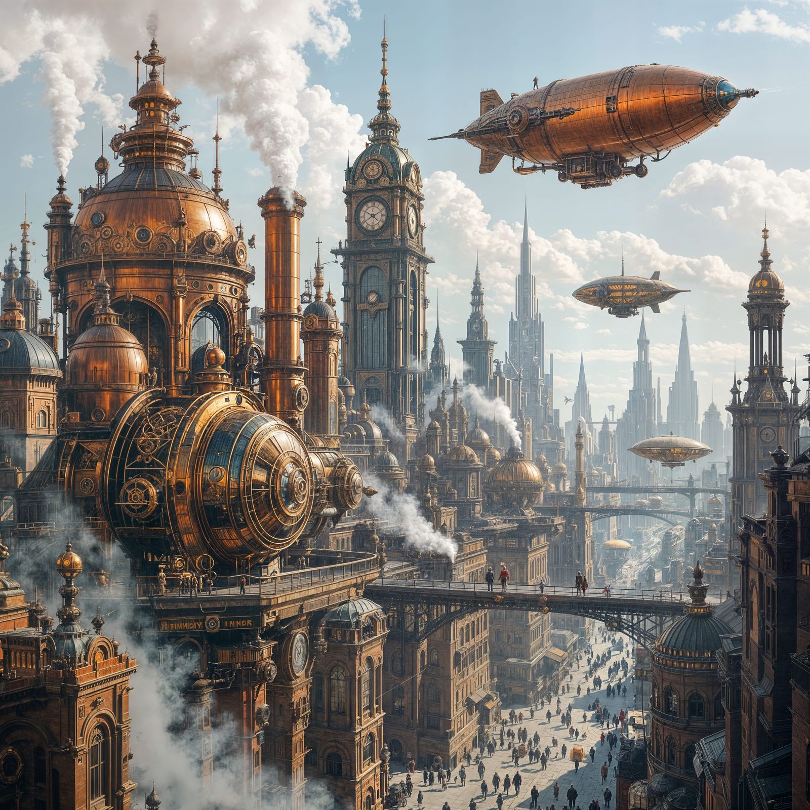 Steampunk Utopia: A Futuristic Urban Vision