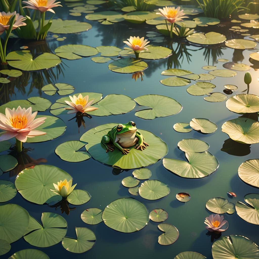 Cute Frog in Pond: Pixar Disney Concept Art
