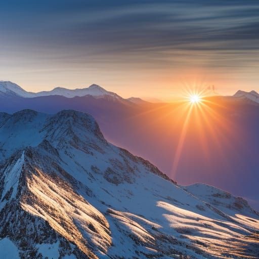Majestic Mountain Range at Sunrise
